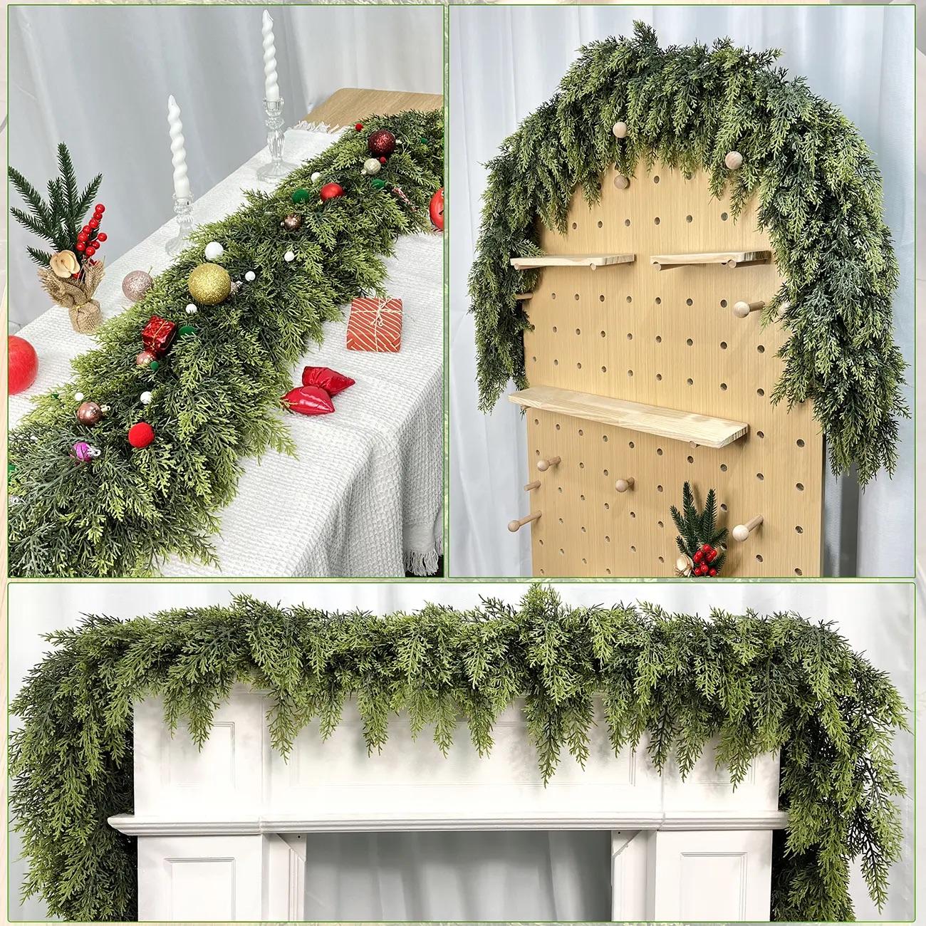 6 FT Real Touch Artificial Cedar Garlands, 2-Pack