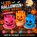 3 Pack LED Halloween Candy Buckets – Light-Up Trick-or-Treat Tote Bags