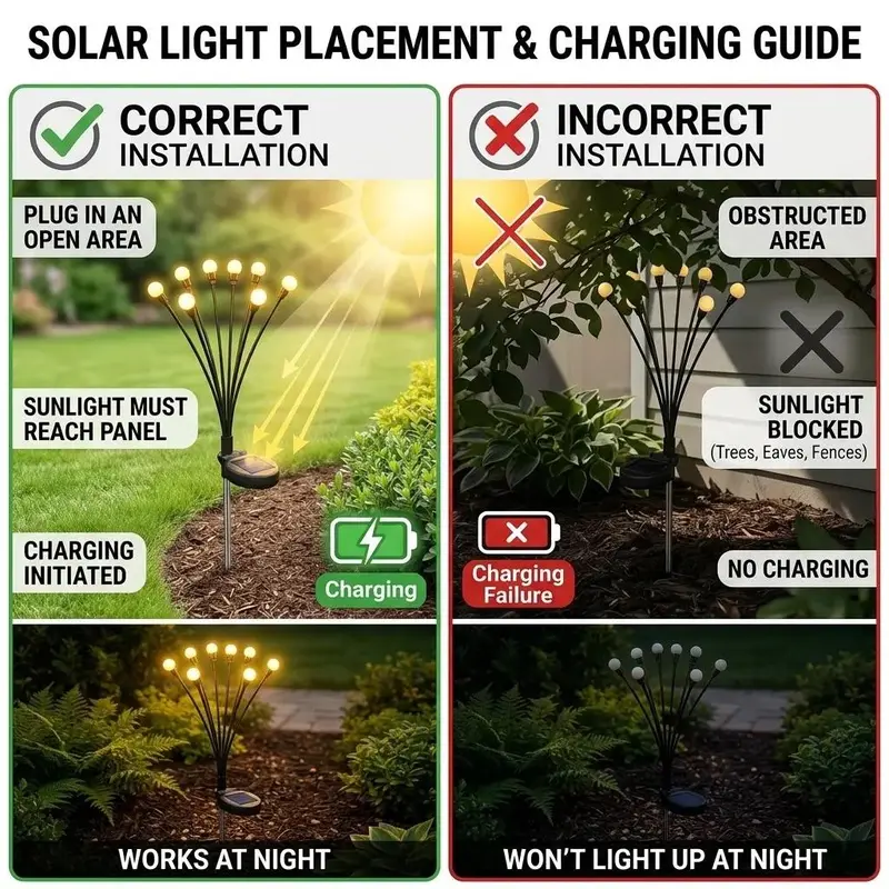 Outdoor Solar Firefly Garden Lights – Warm White LED Stakes (4 or 8 Pack)